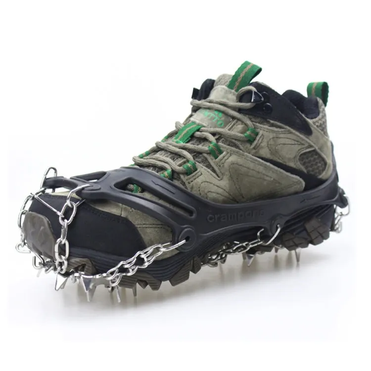 1 Pair  23 Spikes Crampons Outdoor Winter Walk Ice Fishing Snow Shoe Spikes,Size: L Black