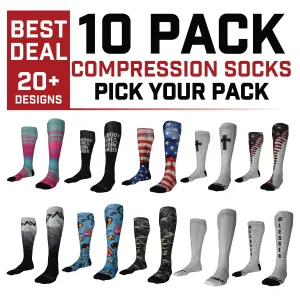 10 Pack Compression Socks | Pick Your Pack