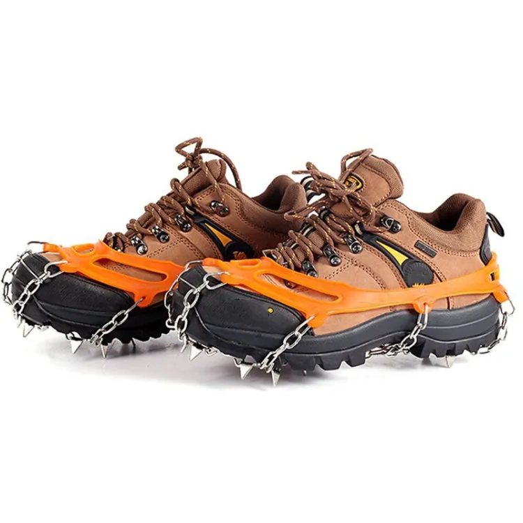 10 Spikes Crampons Ice Snow Non-slip Shoe Cover Outdoor Mountaineering Crampons(Orange)