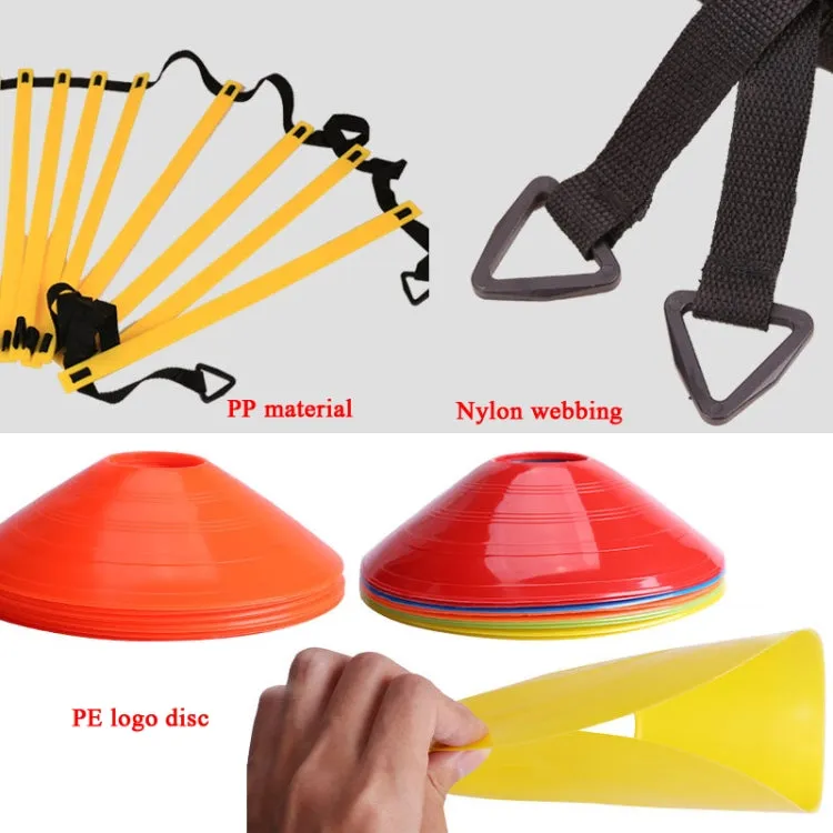 23 In 1 Football Training Agility Ladder   Logo Disc   Drag Umbrella Set(Mixed Color)