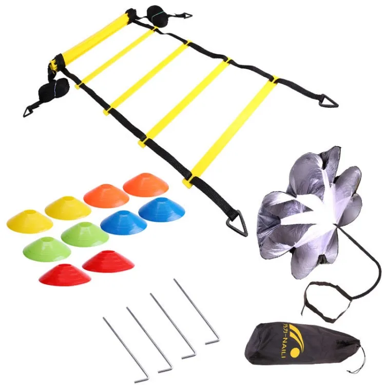 23 In 1 Football Training Agility Ladder   Logo Disc   Drag Umbrella Set(Mixed Color)