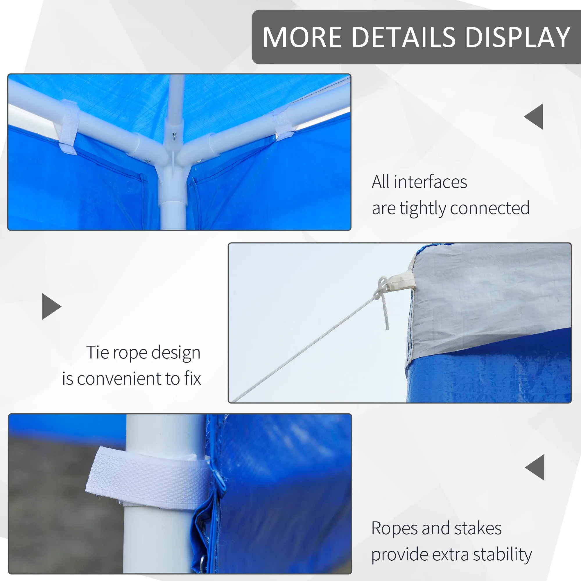 3 x 4 m Party Gazebo Marquee Garden Canopy Outdoor BBQ Tent Camping Patio Awning with 2 Sidewalls, Blue