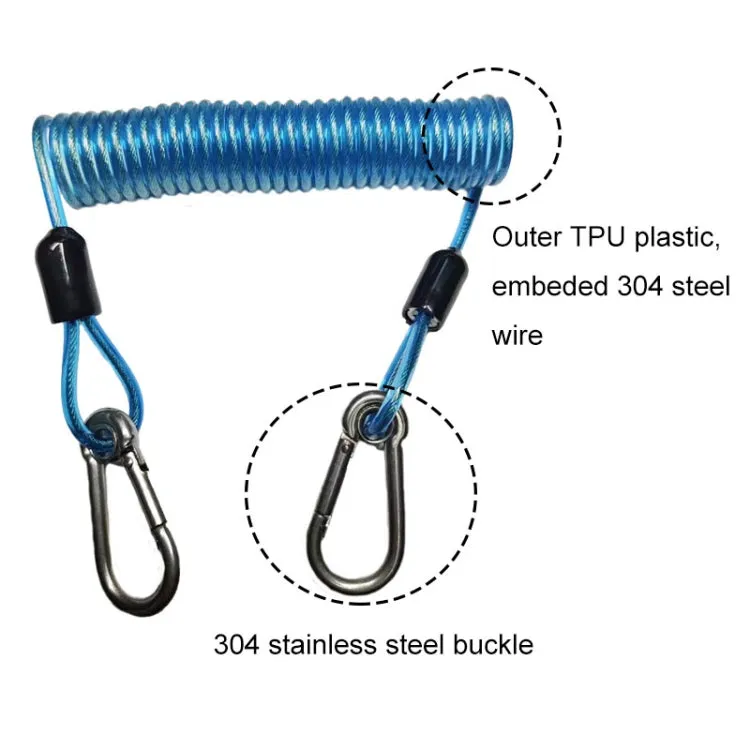 304 Stainless Steel Diving Camera Anti-lost Strap Motorcycle Anti-theft Rope, Random Color Delivery(3008)