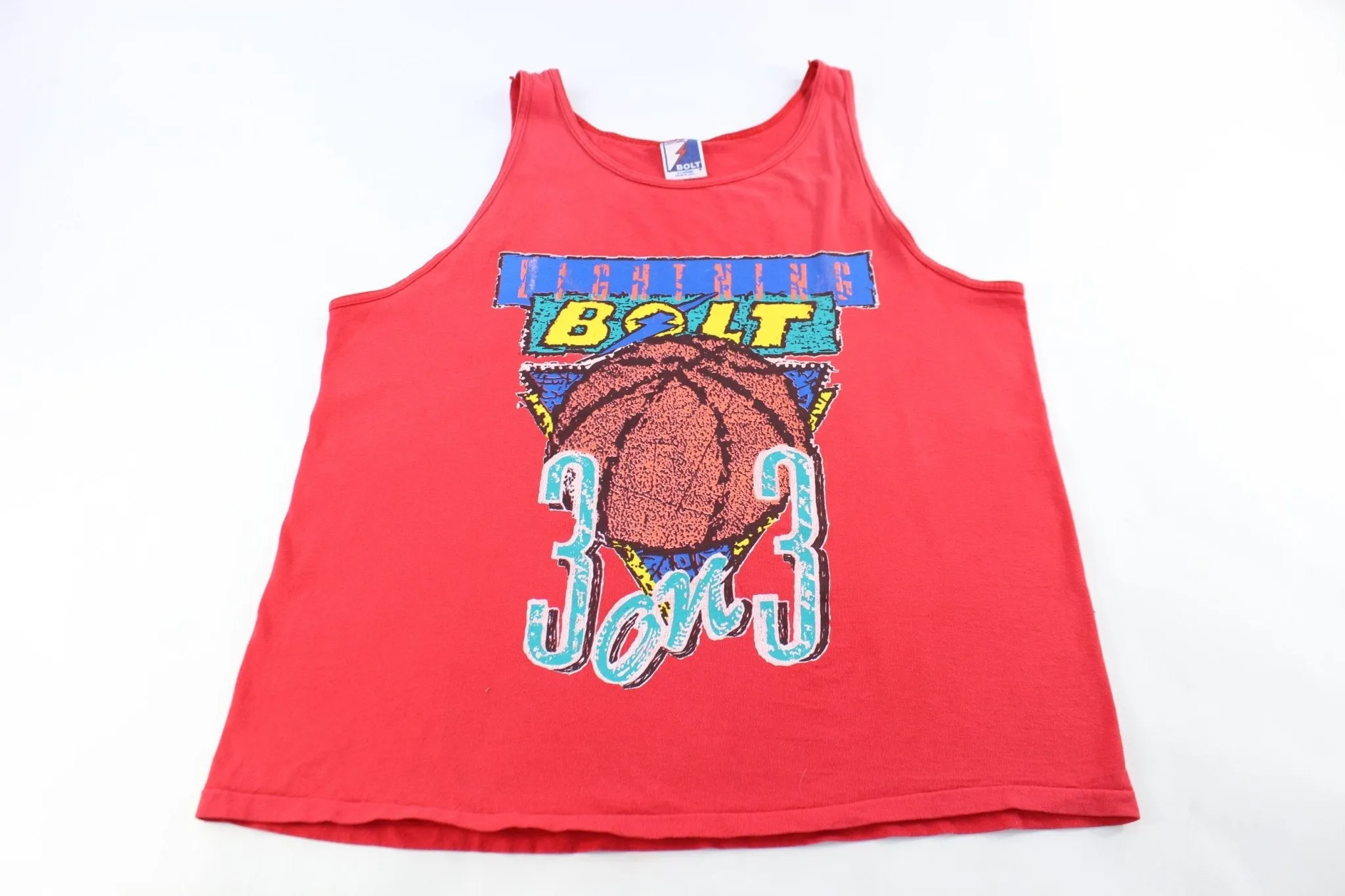 90's Lightning Bolt 3 on 3 Tank Top