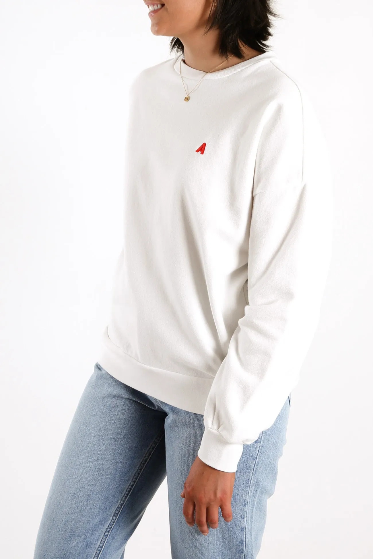 A Oversized Sweater A Logo White Sand