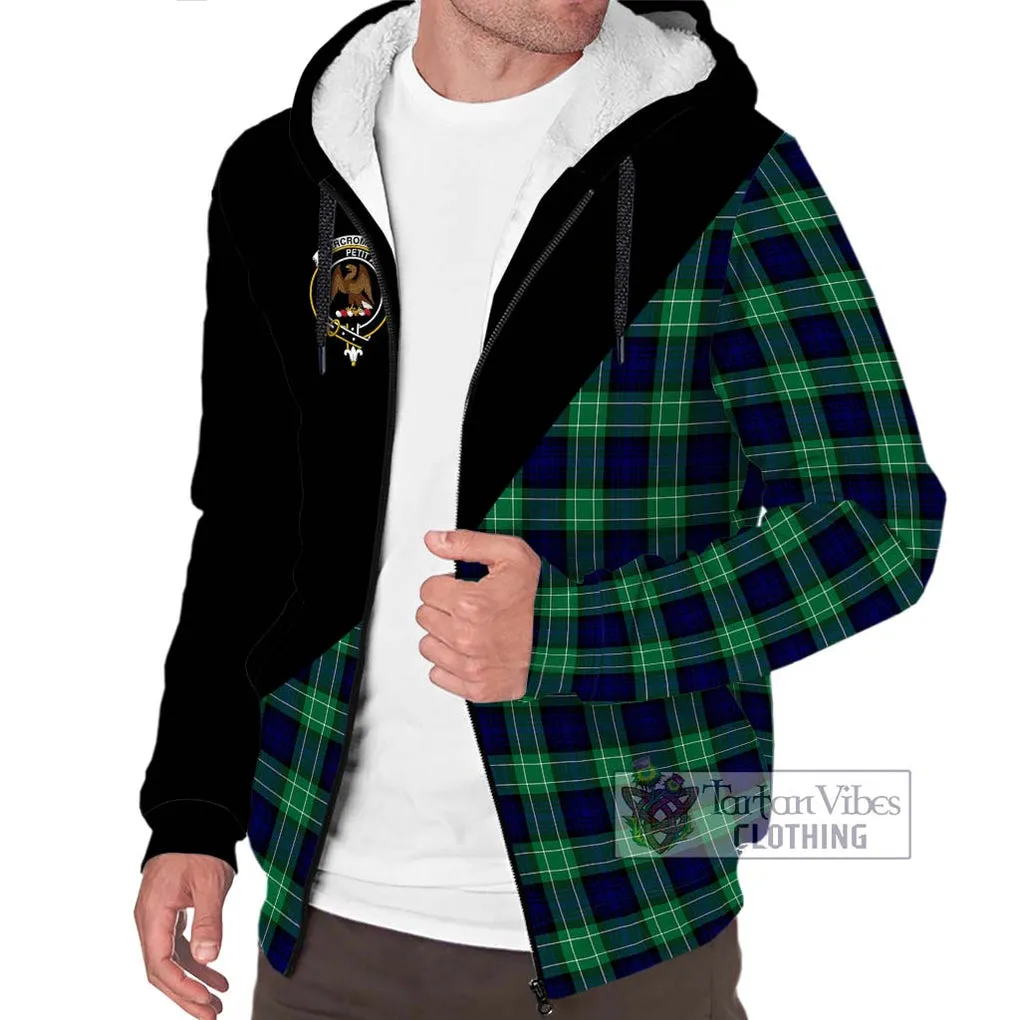 Abercrombie Tartan Sherpa Hoodie with Family Crest and Military Logo Style