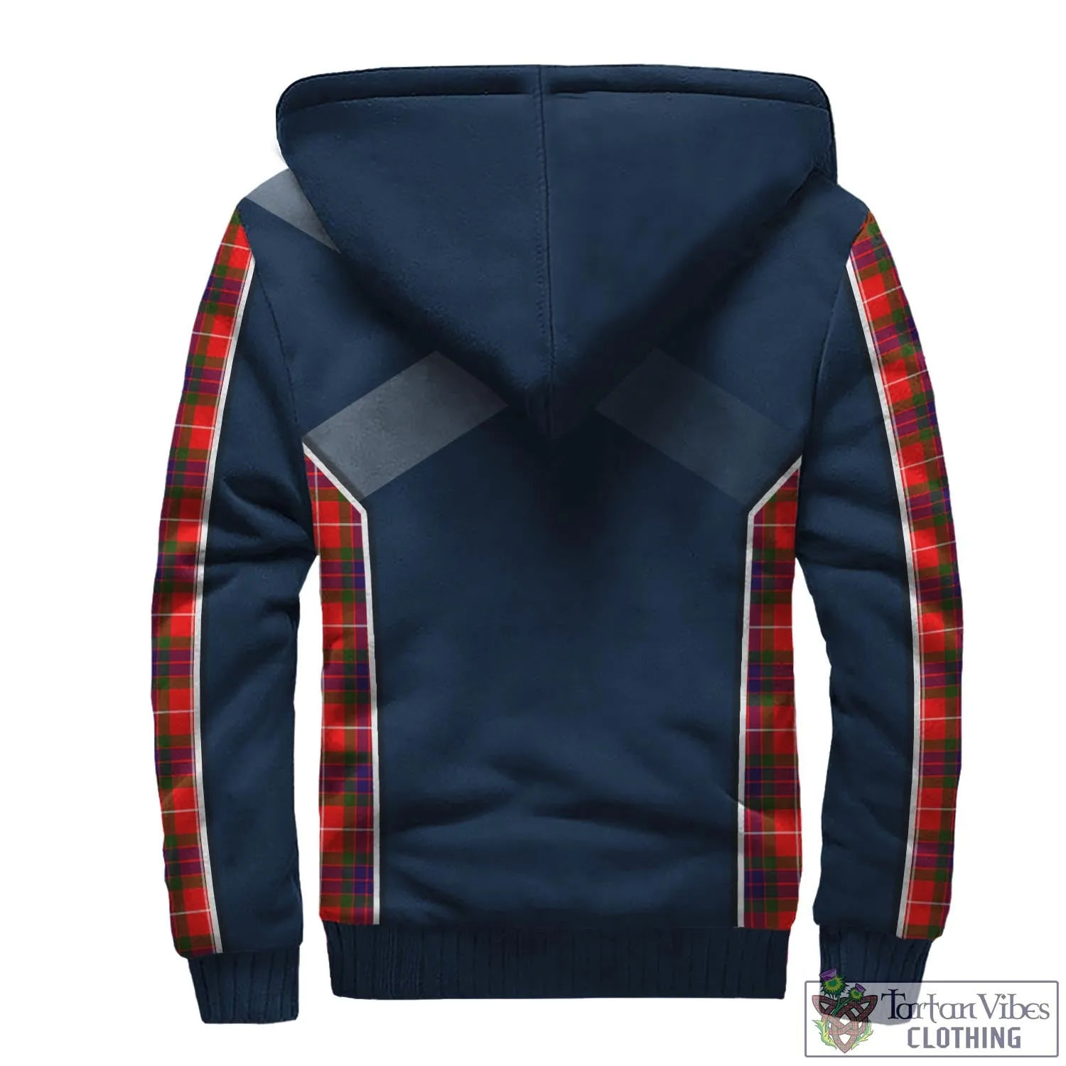 Abernethy Tartan Sherpa Hoodie with Family Crest and Scottish Thistle Vibes Sport Style