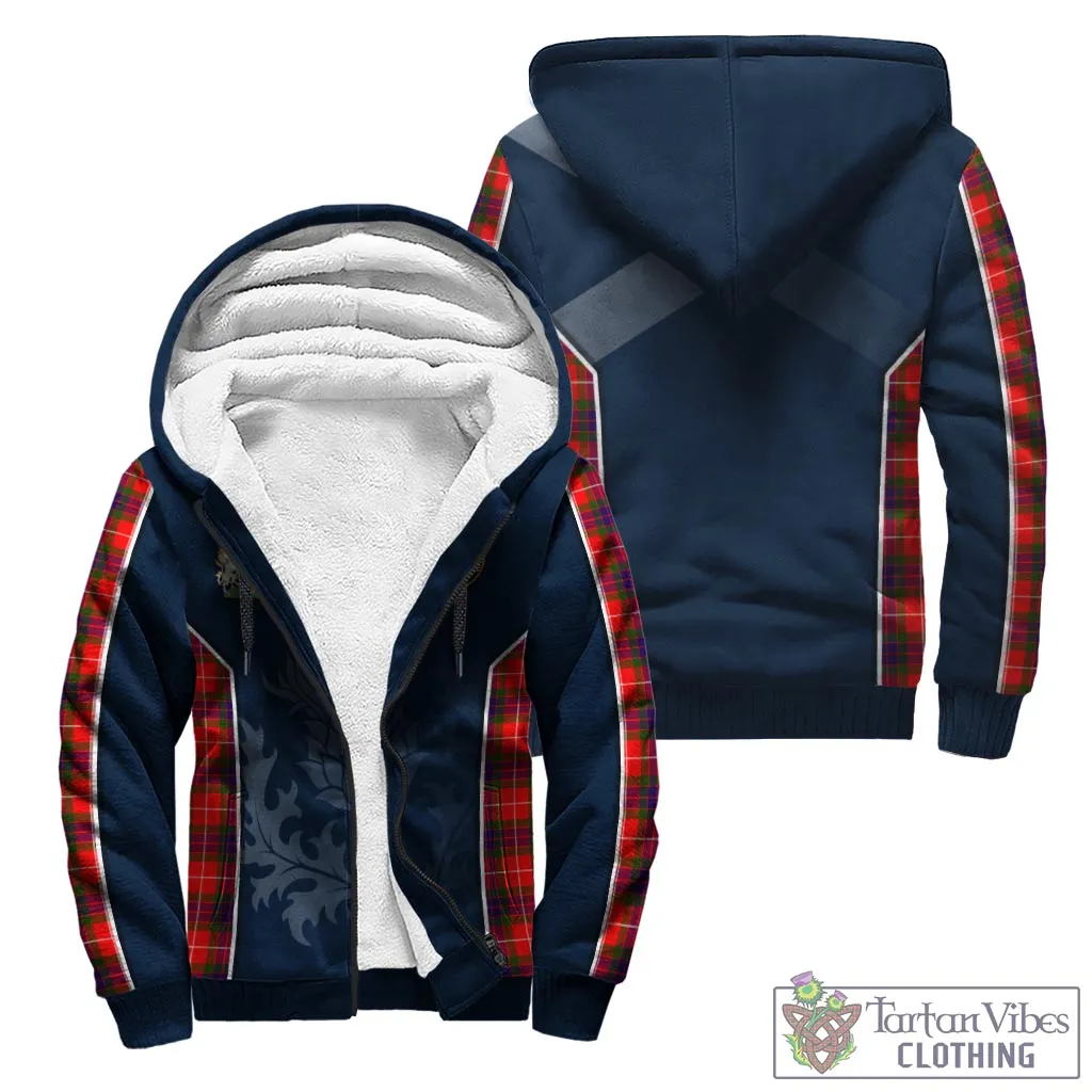 Abernethy Tartan Sherpa Hoodie with Family Crest and Scottish Thistle Vibes Sport Style