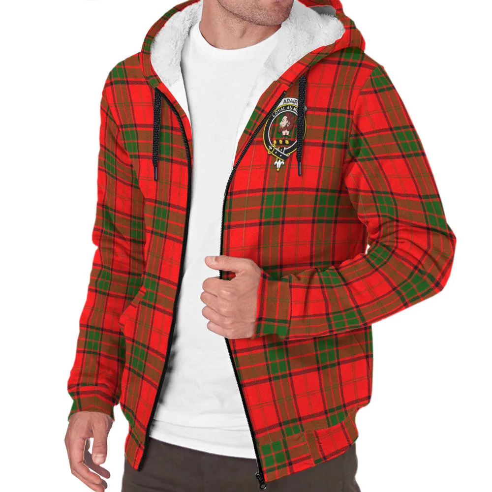 Adair Tartan Sherpa Hoodie with Family Crest