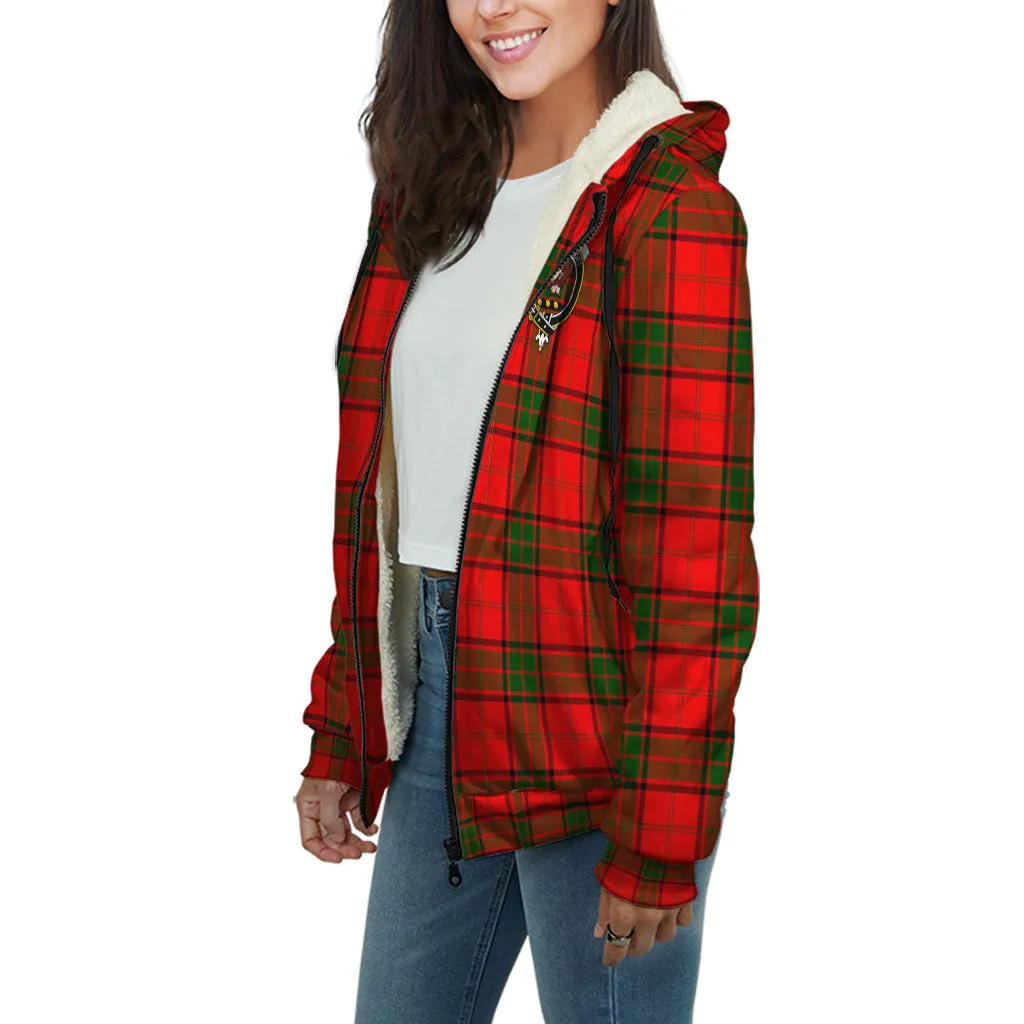 Adair Tartan Sherpa Hoodie with Family Crest