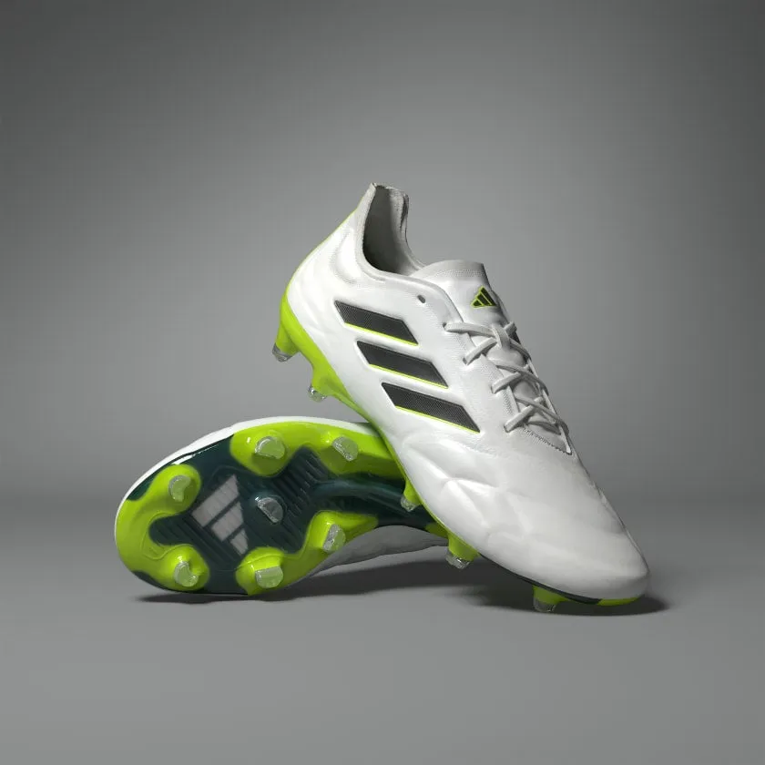 adidas COPA Pure .1 FG Boots- White/Black/Fluro Green