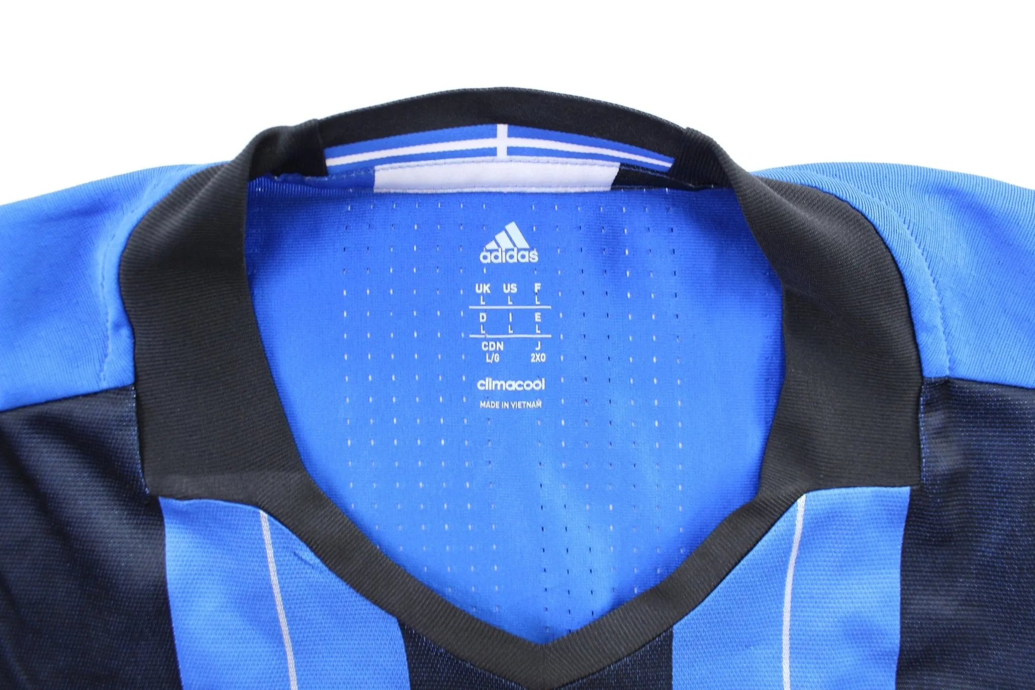 Adidas Logo CF Montreal Black & Blue Striped Soccer Jersey