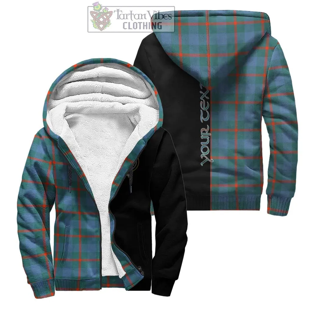 Agnew Ancient Tartan Sherpa Hoodie with Family Crest and Half Of Me Style