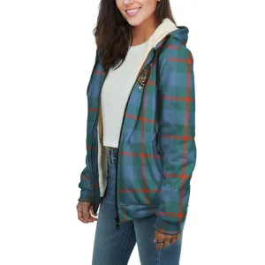 Agnew Ancient Tartan Sherpa Hoodie with Family Crest