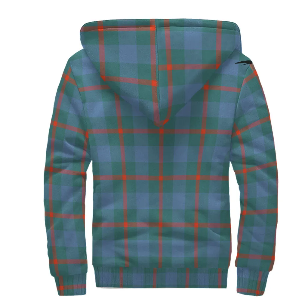 Agnew Ancient Tartan Sherpa Hoodie with Family Crest