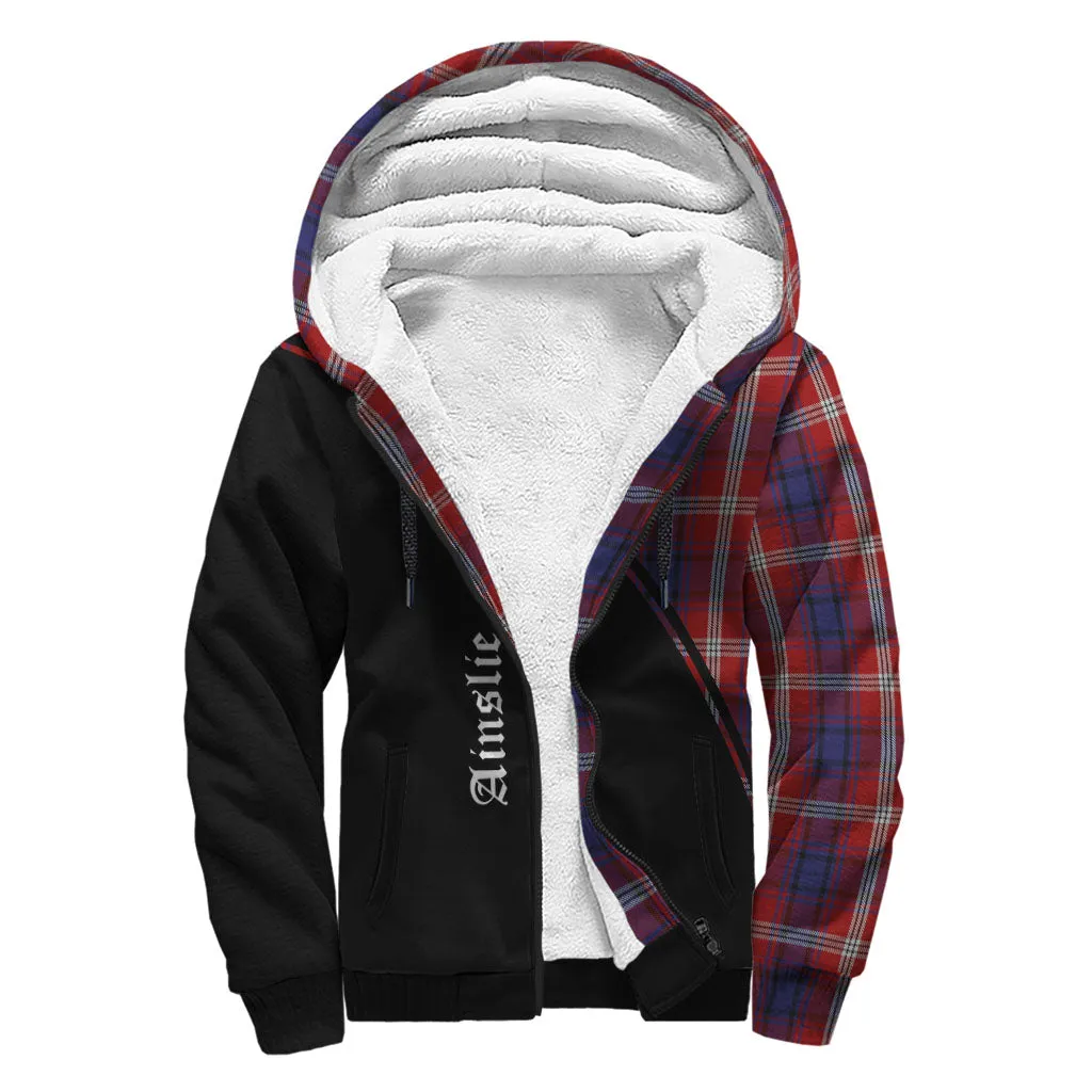 Ainslie Tartan Sherpa Hoodie with Family Crest Curve Style