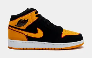 Air Jordan 1 Retro Mid SE Vivid Orange Grade School Lifestyle Shoes (Vivid Orange/Black)