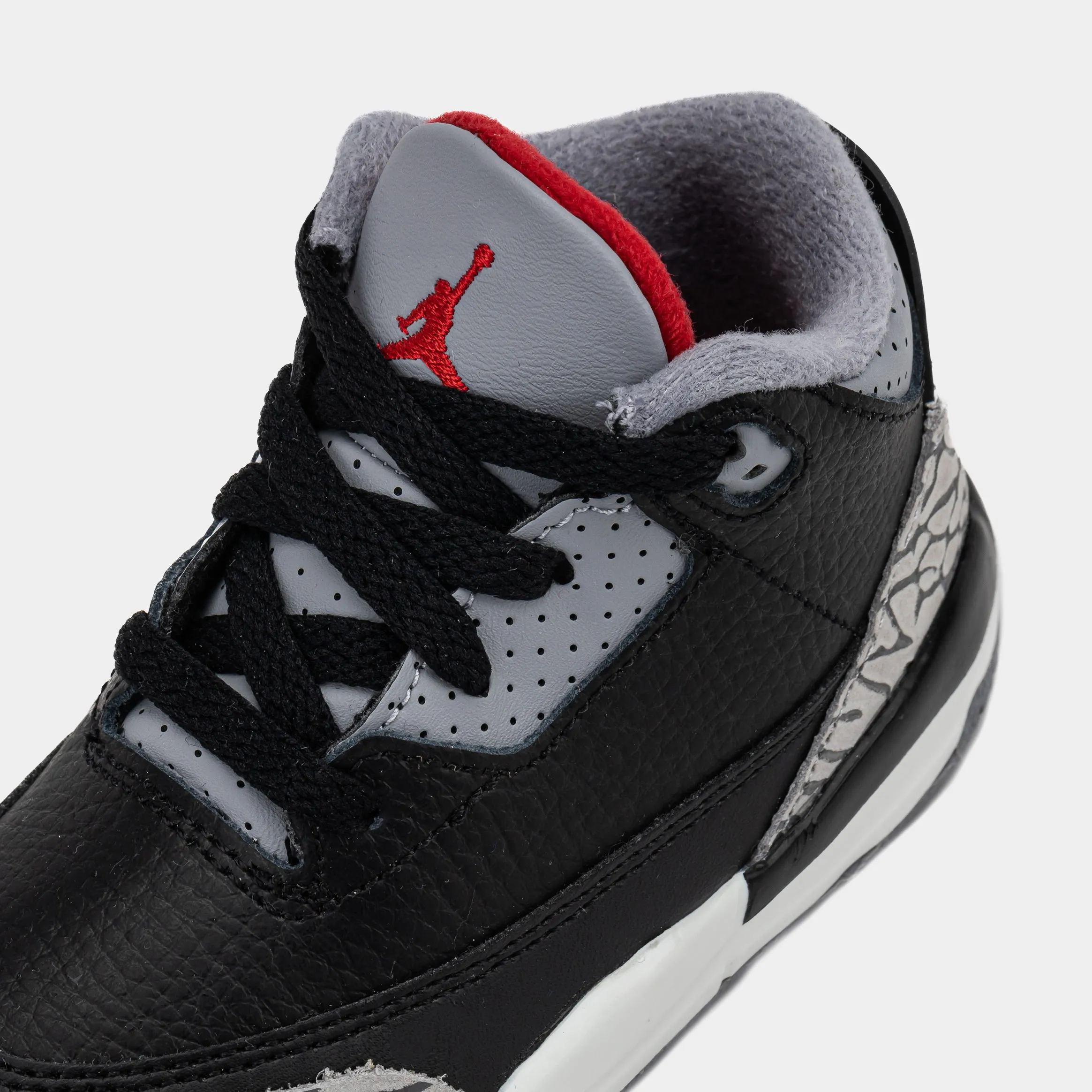 Air Jordan 3 Retro Black Cement Infant Toddler Lifestyle Shoes (Black/Fire Red/Cement Grey/Summit White)