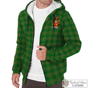 Alley Irish Clan Tartan Sherpa Hoodie with Coat of Arms