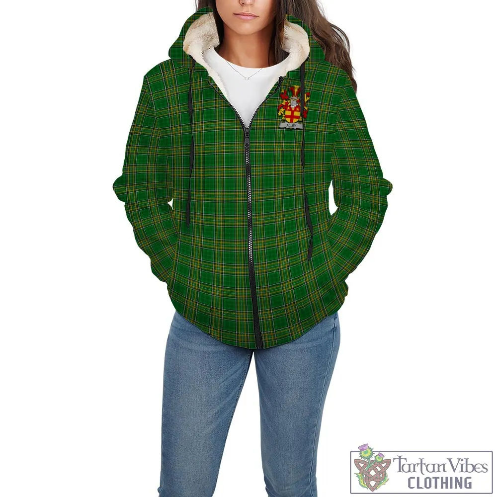 Alley Irish Clan Tartan Sherpa Hoodie with Coat of Arms