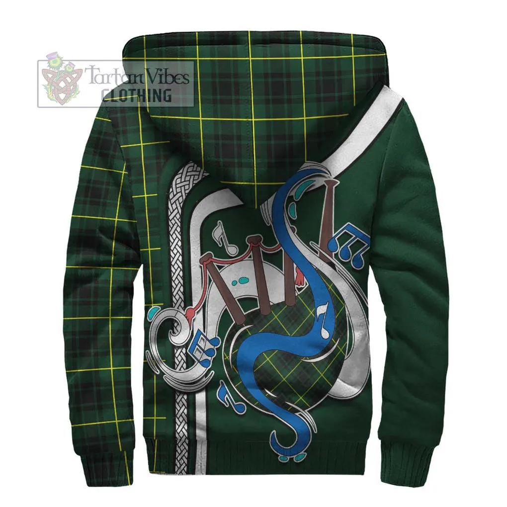 Arthur Modern Tartan Sherpa Hoodie with Epic Bagpipe Style