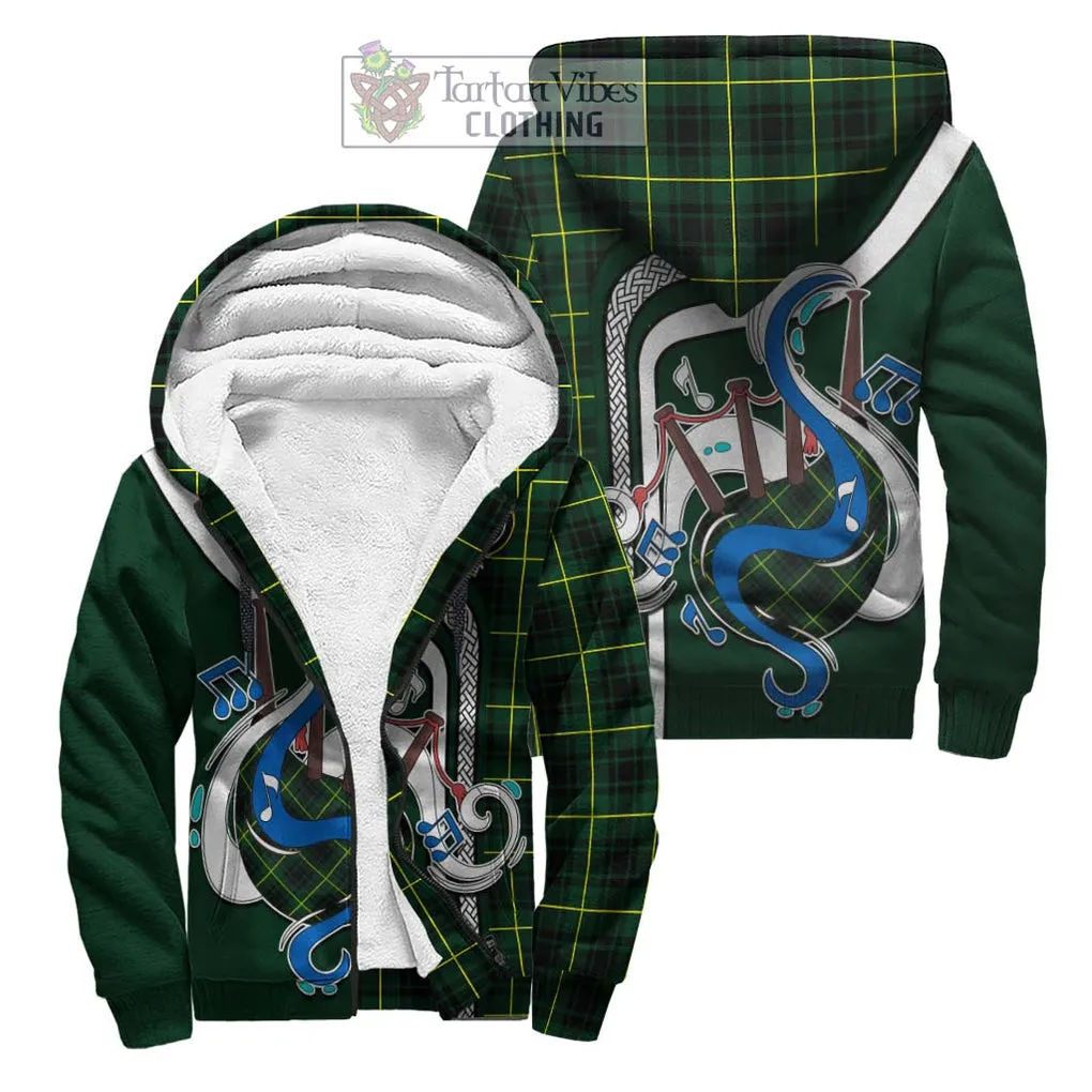 Arthur Modern Tartan Sherpa Hoodie with Epic Bagpipe Style