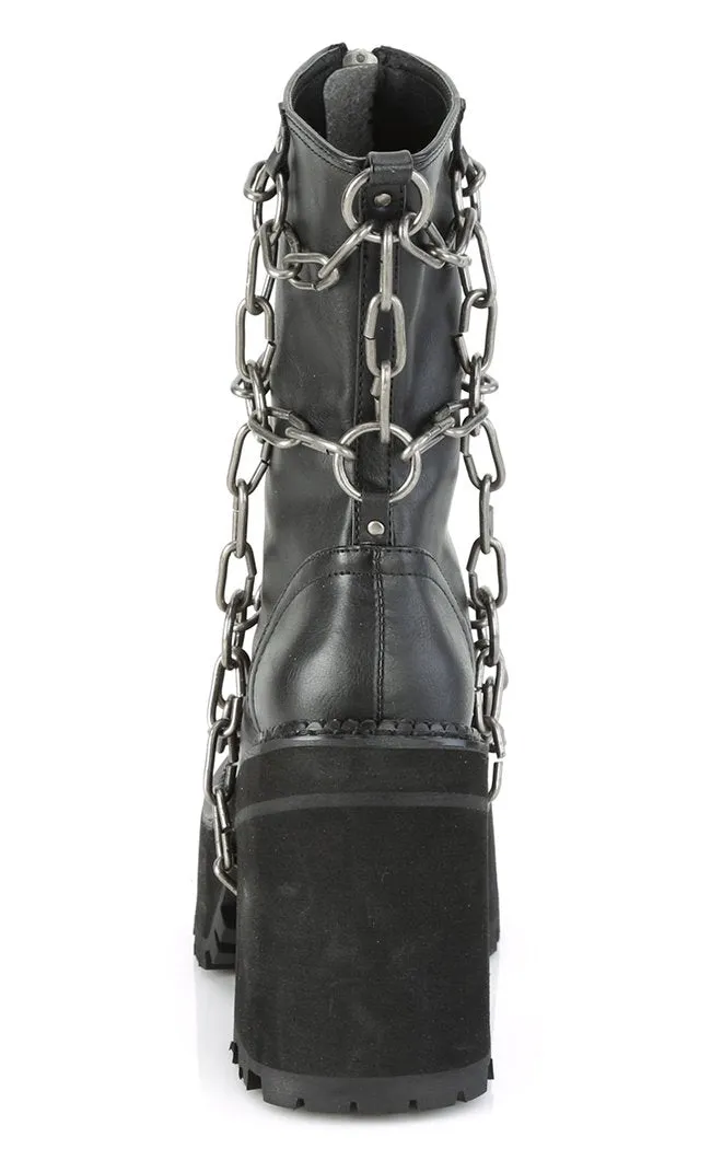 ASSAULT-66 Black Vegan Chain Boots