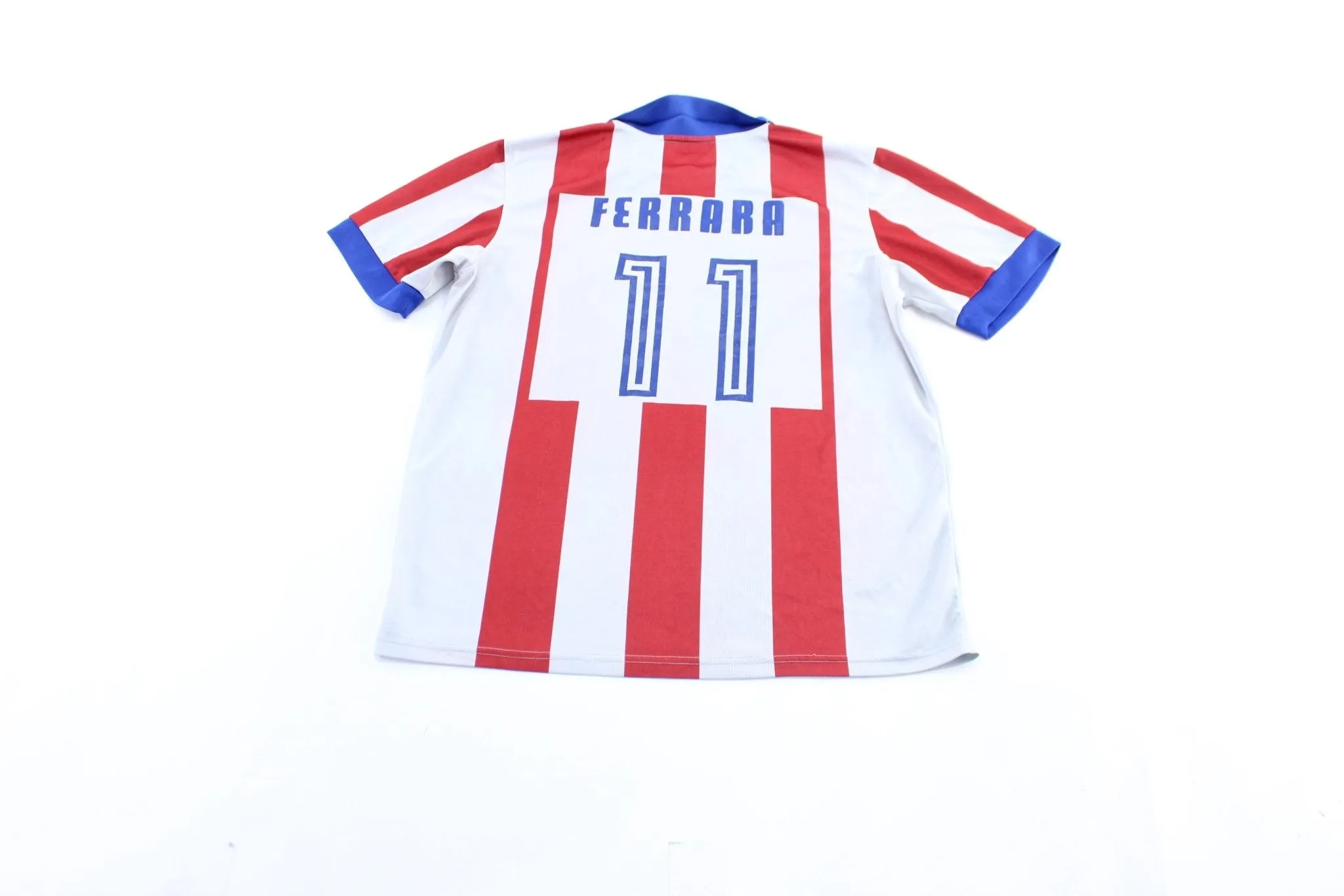 Atletico Madrid Embroidered Patch Striped Soccer Jersey