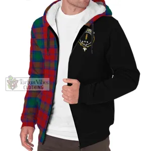 Auchinleck (Affleck) Tartan Sherpa Hoodie with Family Crest and Half Of Me Style