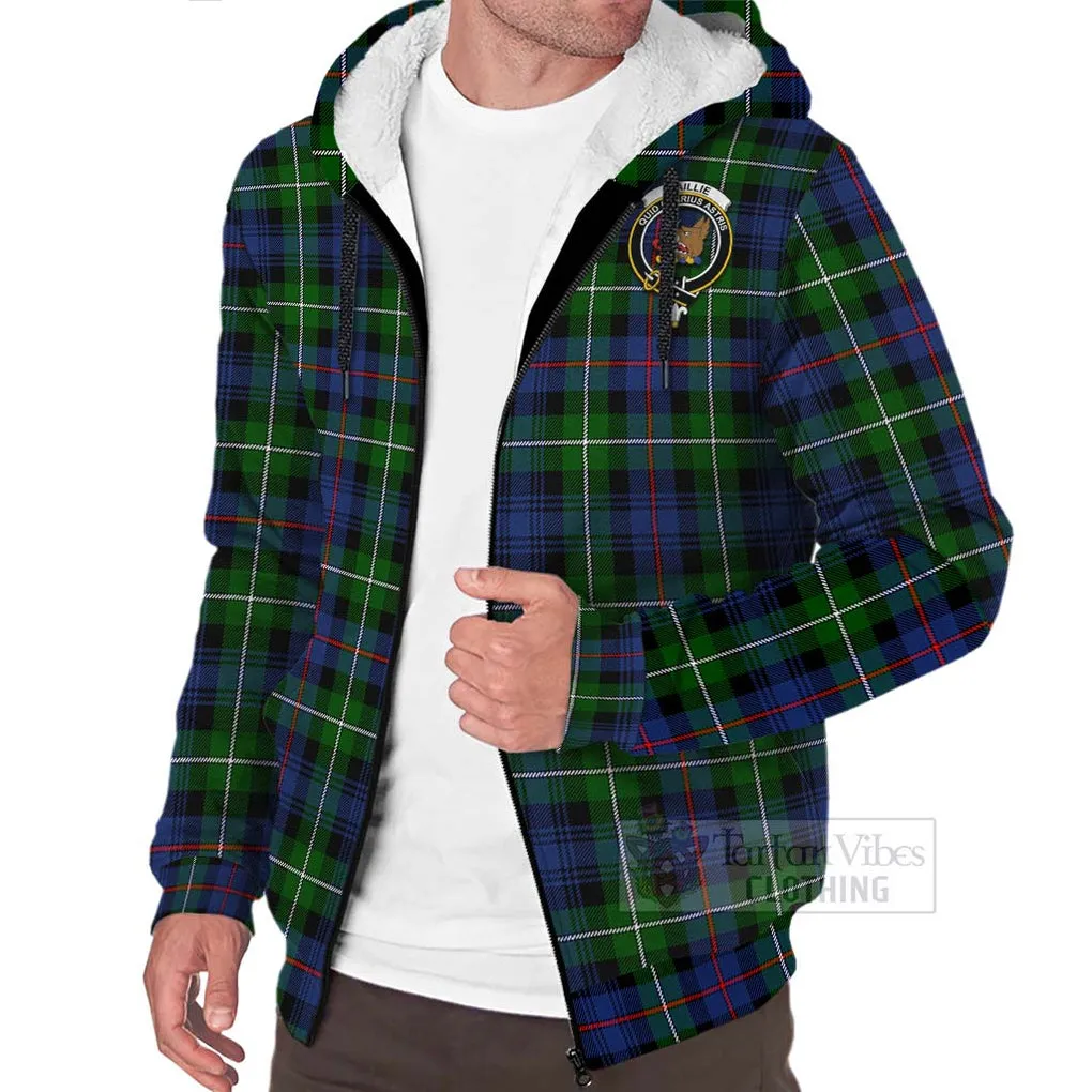 Baillie (Bailey) Tartan Sherpa Hoodie with Family Crest Celtic Skull Style