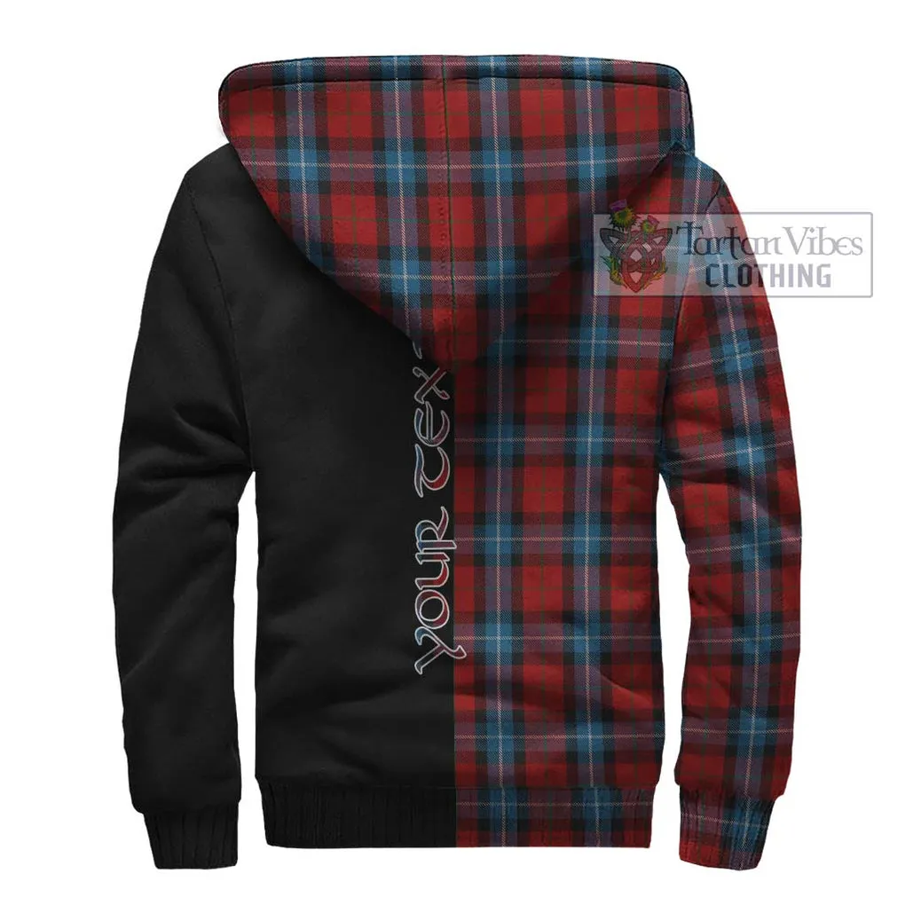 Baillie of Polkemmet Red Tartan Sherpa Hoodie with Family Crest and Half Of Me Style