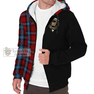 Baillie of Polkemmet Red Tartan Sherpa Hoodie with Family Crest and Half Of Me Style