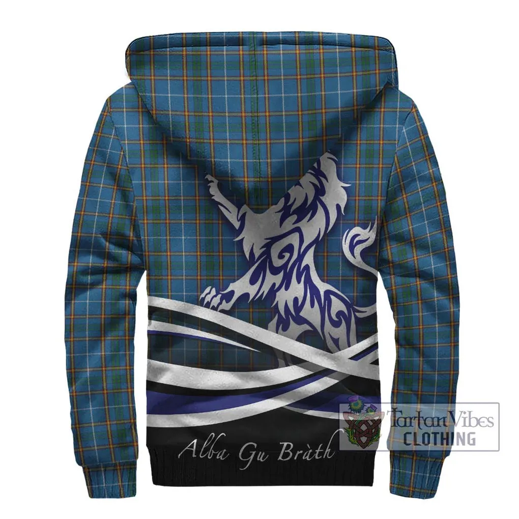 Bain Tartan Sherpa Hoodie with Alba Gu Brath Regal Lion Emblem