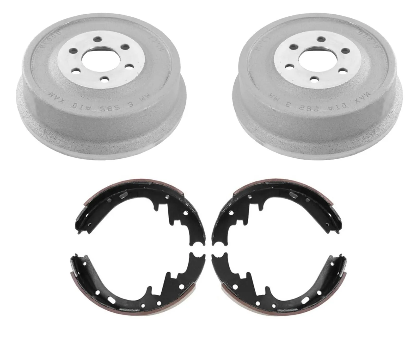 Balanced Rear Brake Drums and Brake Shoe Set for 98-02 Dodge Durango 3pc Kit