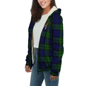 Bannatyne Tartan Sherpa Hoodie with Family Crest