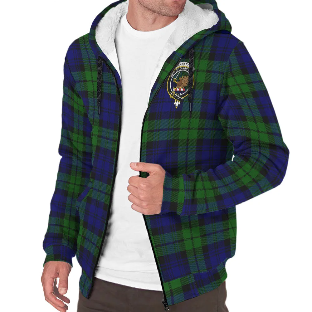 Bannatyne Tartan Sherpa Hoodie with Family Crest