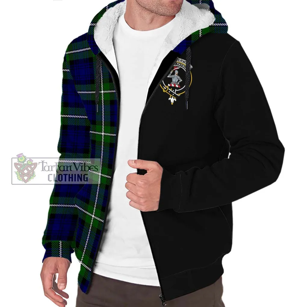 Bannerman Tartan Sherpa Hoodie with Family Crest and Half Of Me Style