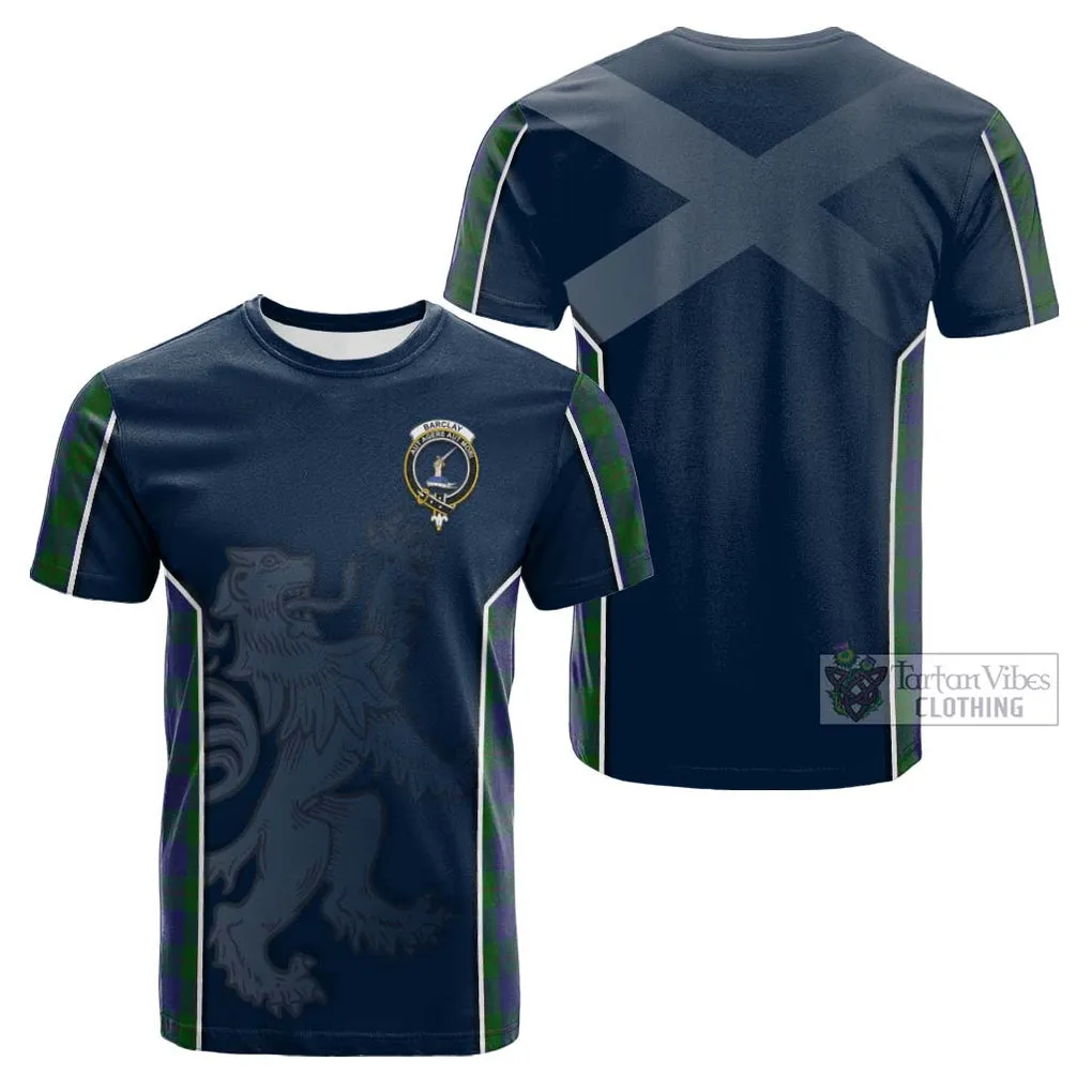 Barclay Tartan Cotton T-shirt with Family Crest and Lion Rampant Vibes Sport Style