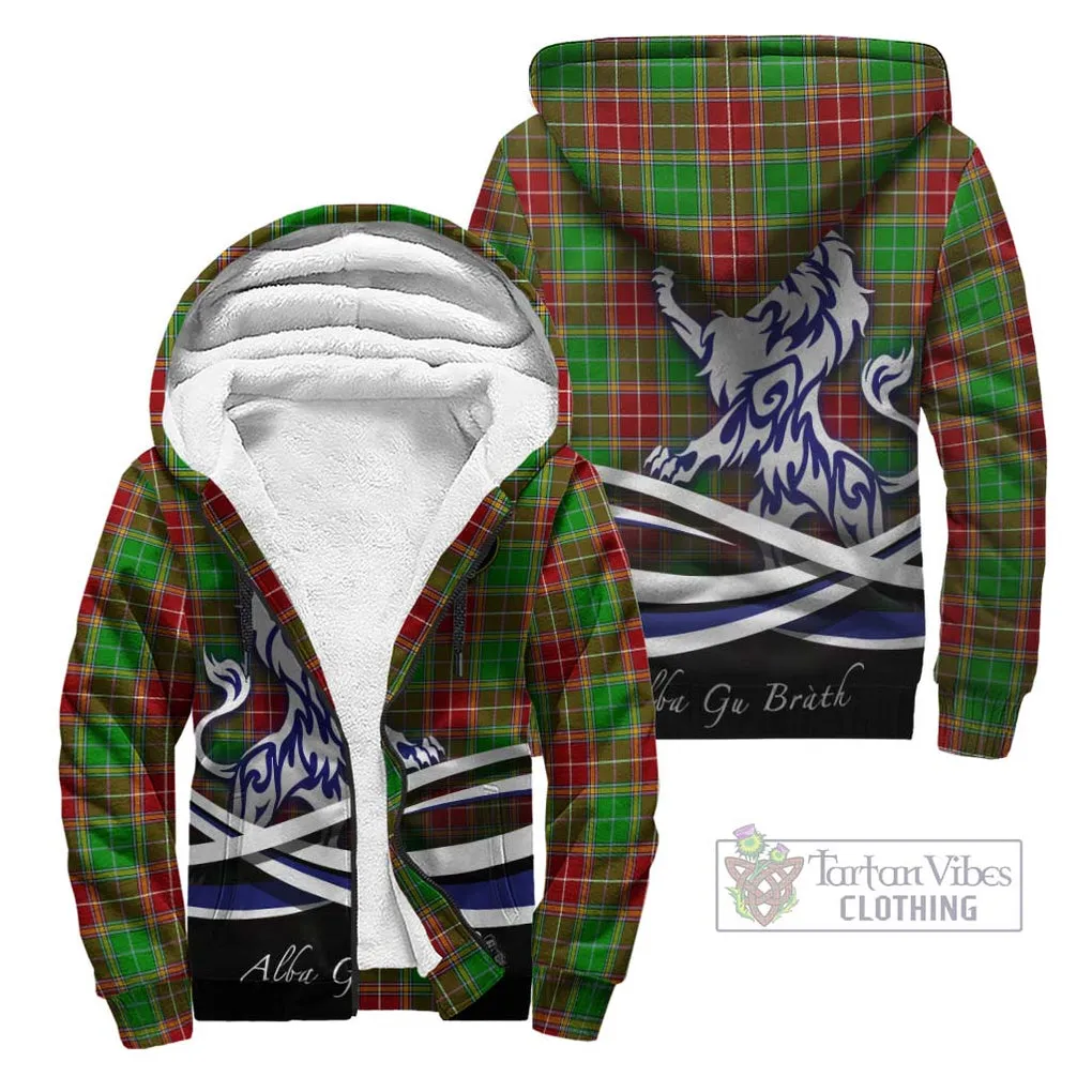 Baxter Modern Tartan Sherpa Hoodie with Alba Gu Brath Regal Lion Emblem