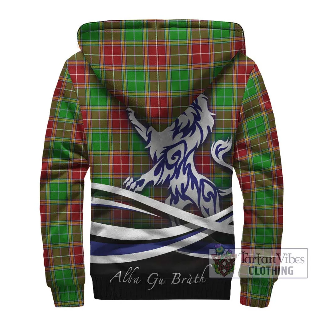 Baxter Modern Tartan Sherpa Hoodie with Alba Gu Brath Regal Lion Emblem