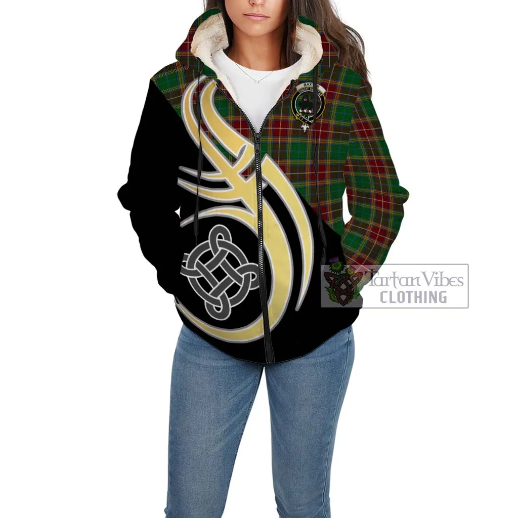 Baxter Tartan Sherpa Hoodie with Family Crest and Celtic Symbol Style