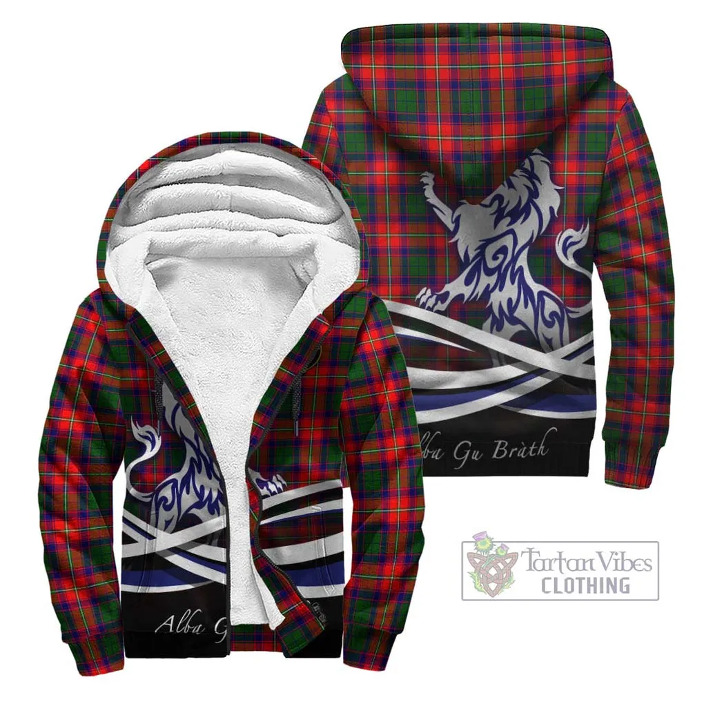 Belshes Tartan Sherpa Hoodie with Alba Gu Brath Regal Lion Emblem