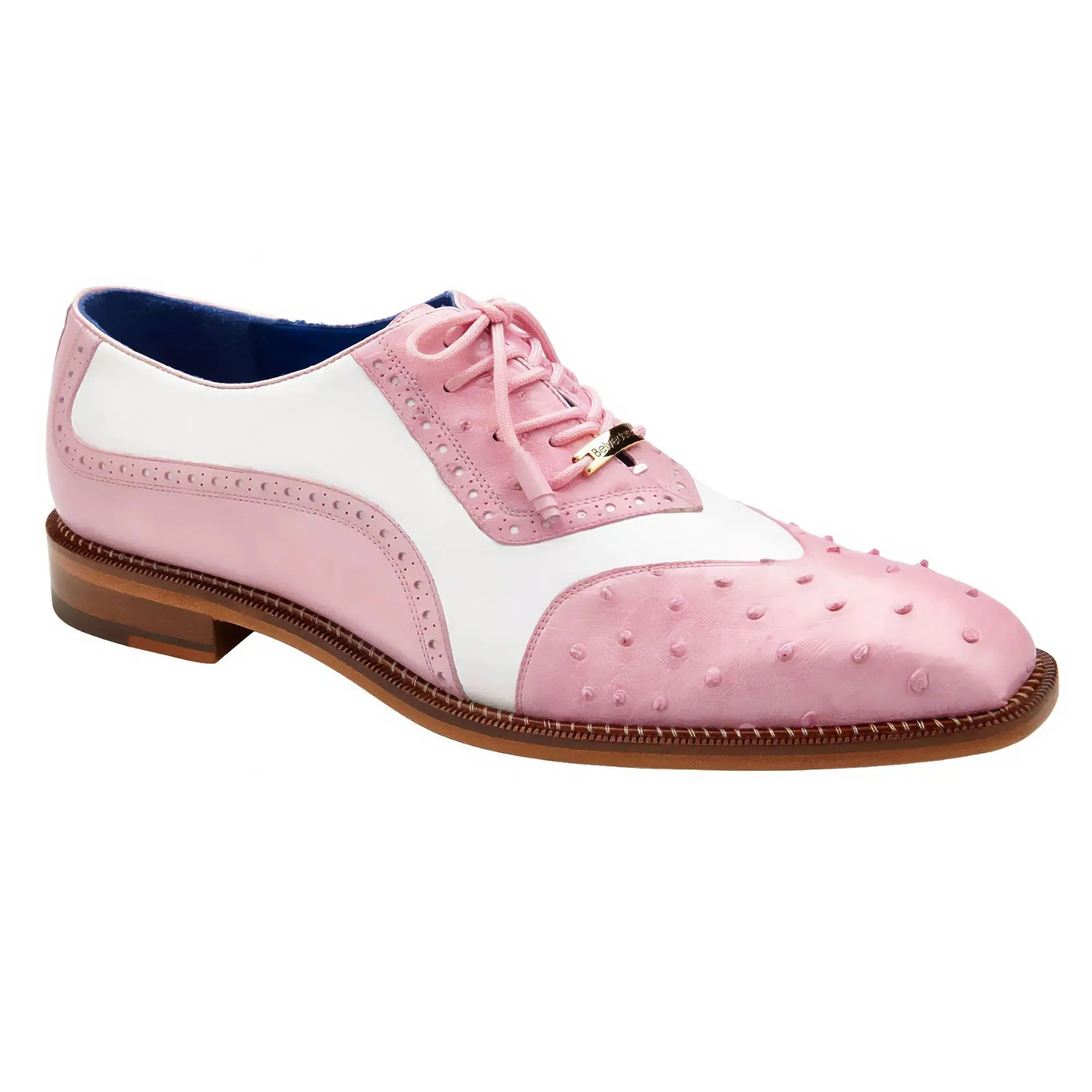 Belvedere Sesto in Rose Pink / White Alligator Calf Oxfords