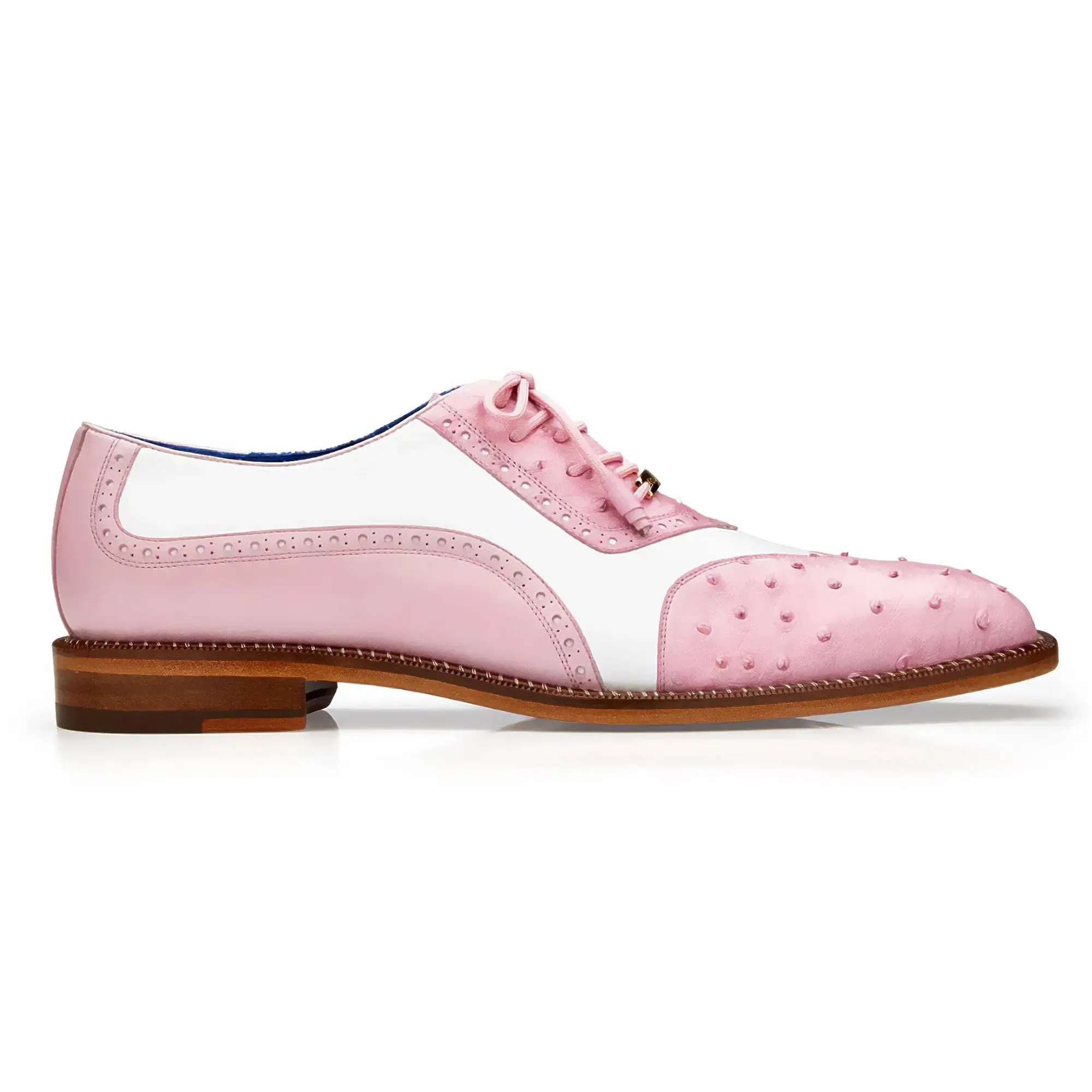 Belvedere Sesto in Rose Pink / White Alligator Calf Oxfords