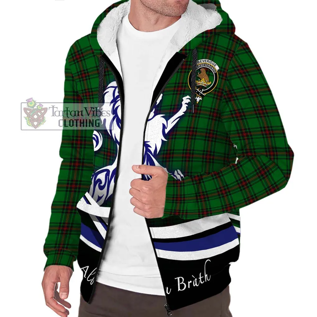 Beveridge Tartan Sherpa Hoodie with Alba Gu Brath Regal Lion Emblem