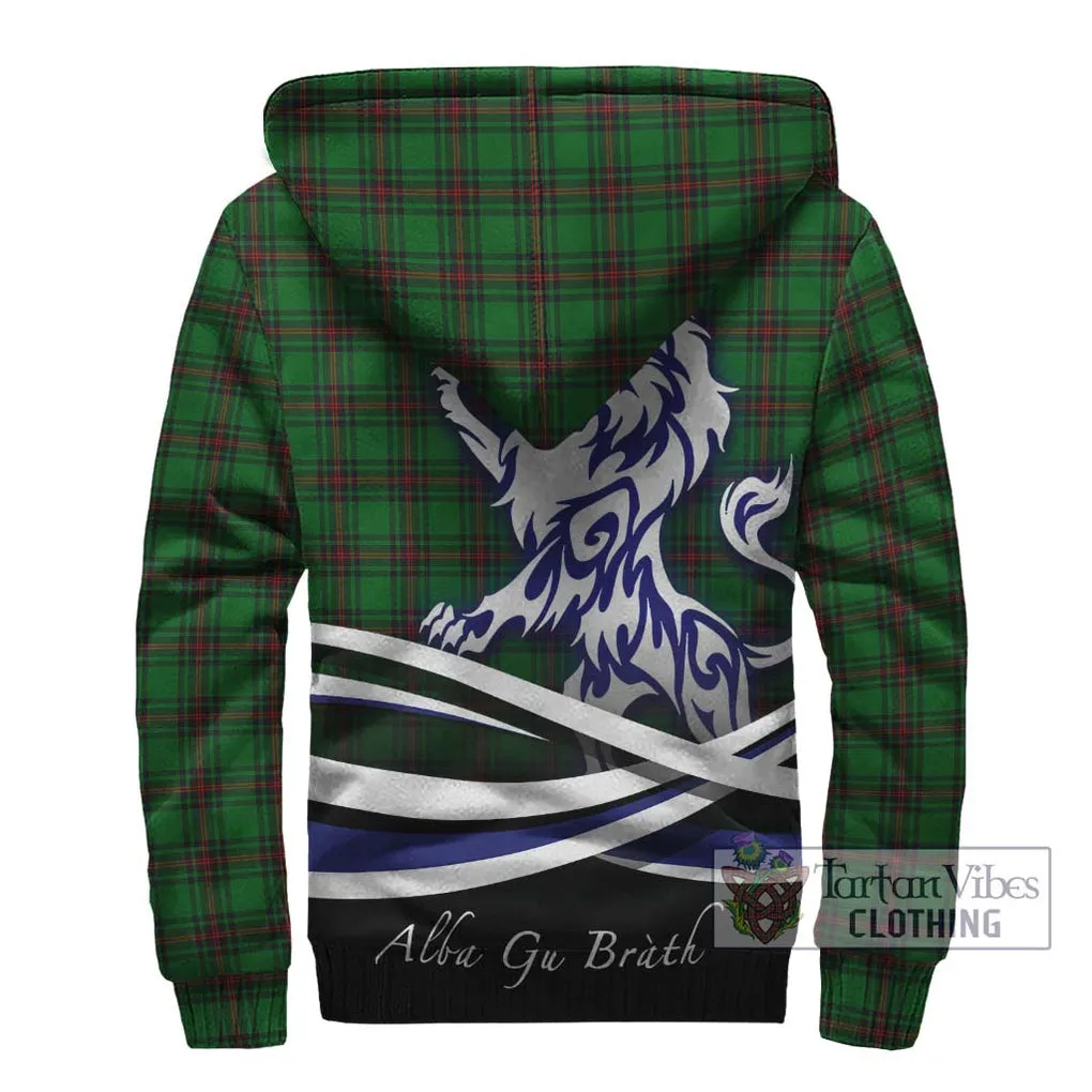 Beveridge Tartan Sherpa Hoodie with Alba Gu Brath Regal Lion Emblem