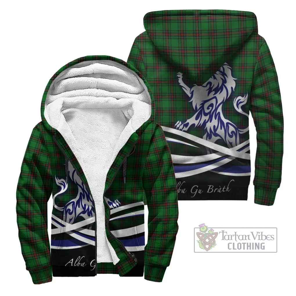 Beveridge Tartan Sherpa Hoodie with Alba Gu Brath Regal Lion Emblem