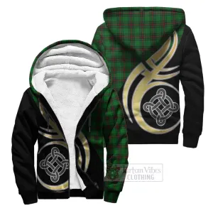 Beveridge Tartan Sherpa Hoodie with Family Crest and Celtic Symbol Style