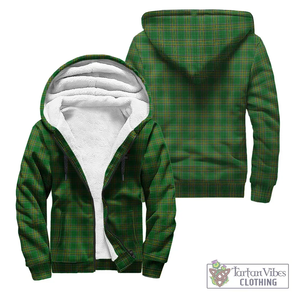 Blacke Irish Clan Tartan Sherpa Hoodie with Coat of Arms