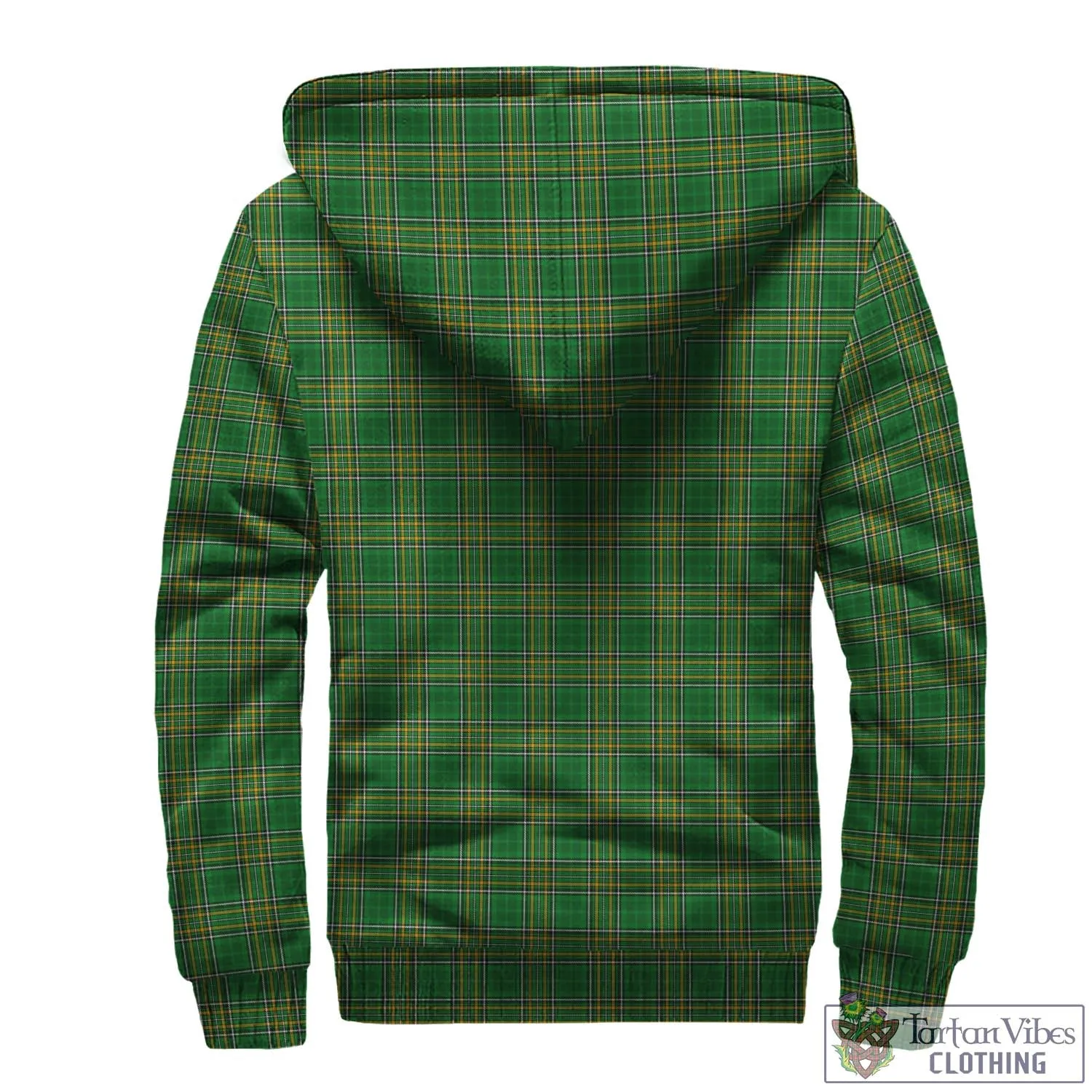 Blacke Irish Clan Tartan Sherpa Hoodie with Coat of Arms